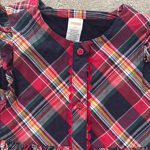 Gymboree Multicolor Plaid Dress with Apple Button - Picture 3 of 3